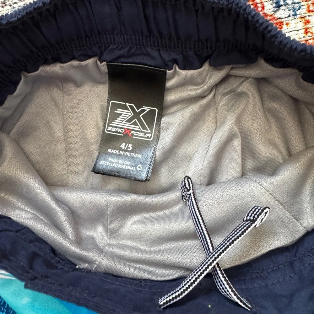 NWT Shark Print Swim Shorts & Googles UV Prot Boys Sz 4 - 5 Zeroposure Quick Dry - Picture 9 of 12